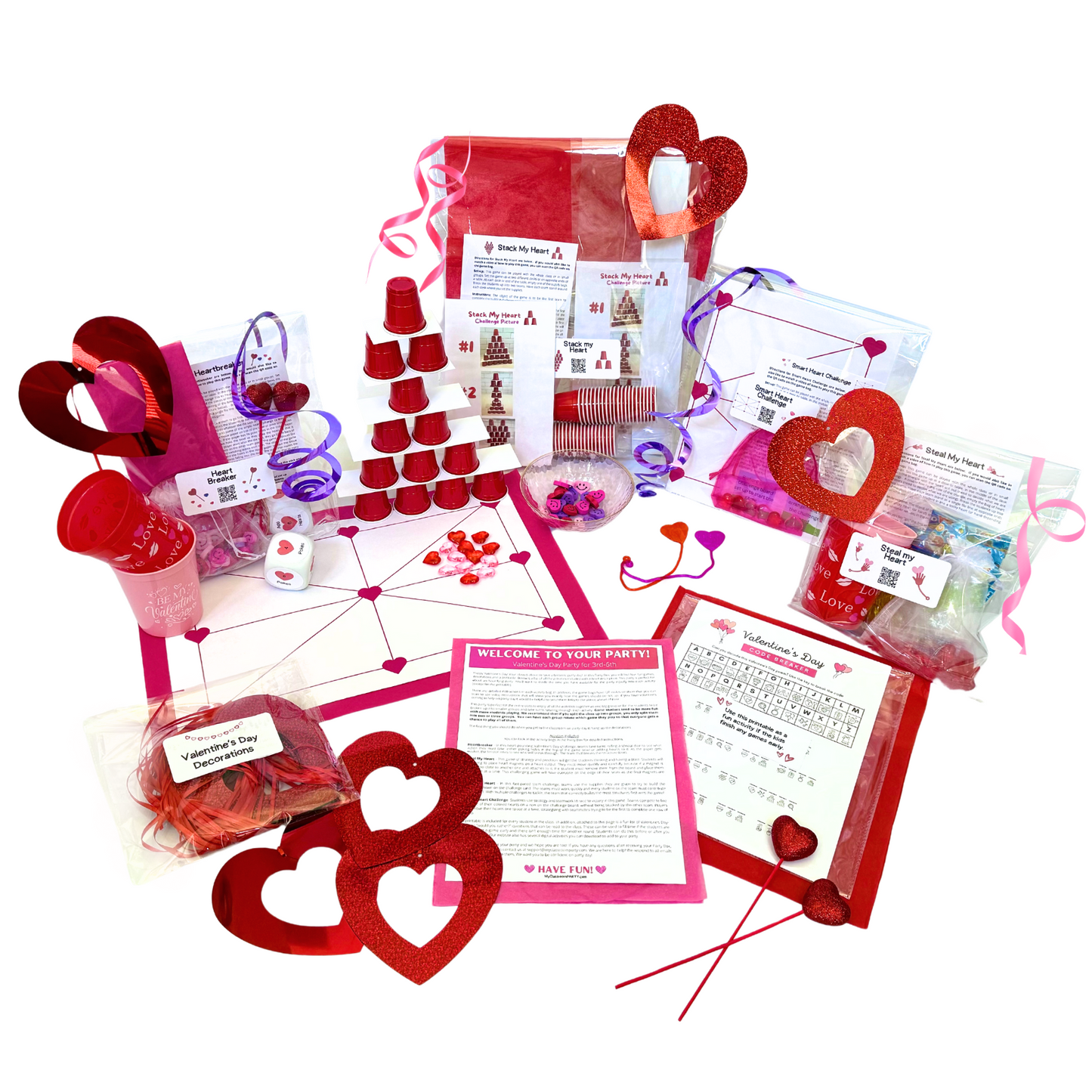 Deluxe Valentine's Day Party Box for 3rd-6th