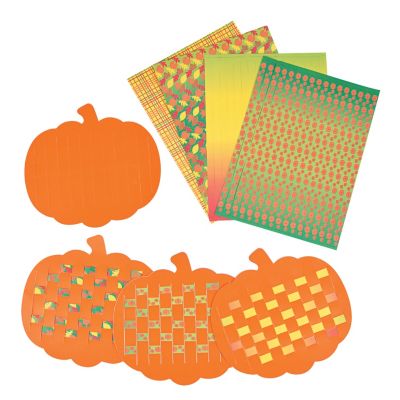 Pumpkin weaving mats. Perfect for a fall festival or Halloween party craft.