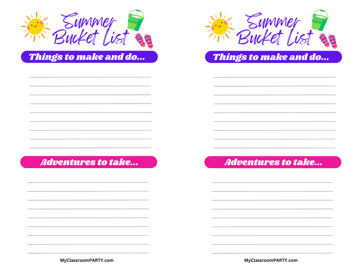Free Summer Bucket List