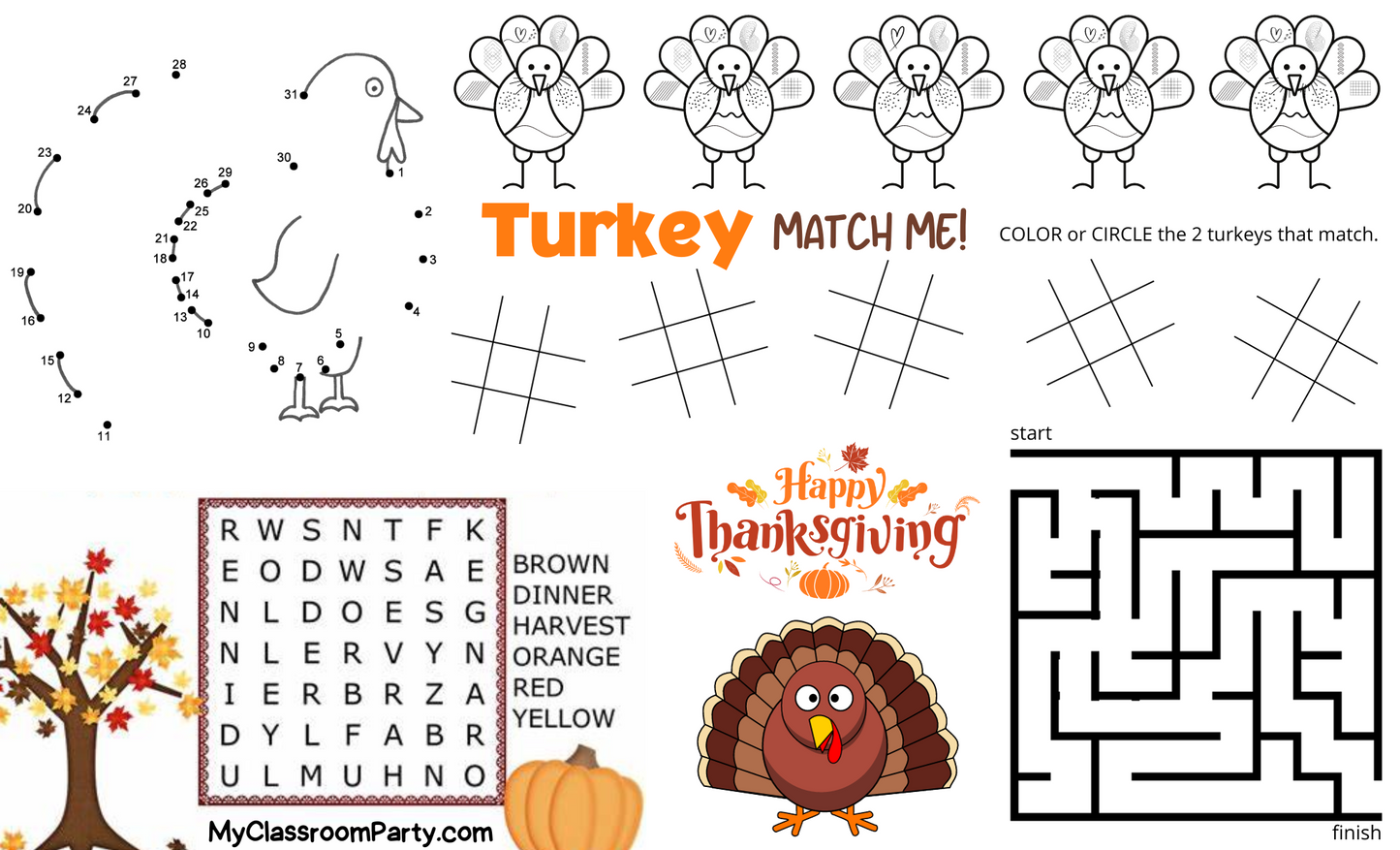 Thanksgiving Placemat Printable