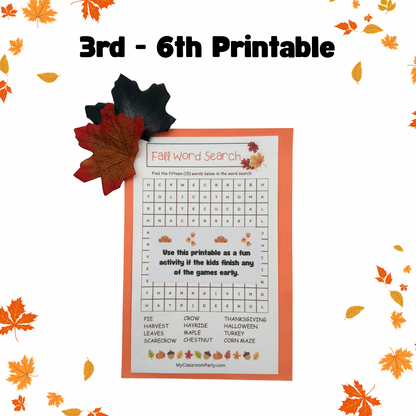 Two Game Fall and Halloween Party Box for 3rd-6th