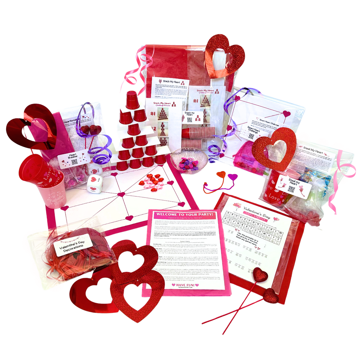 Deluxe Valentine&#39;s Day Party Box for 3rd-6th