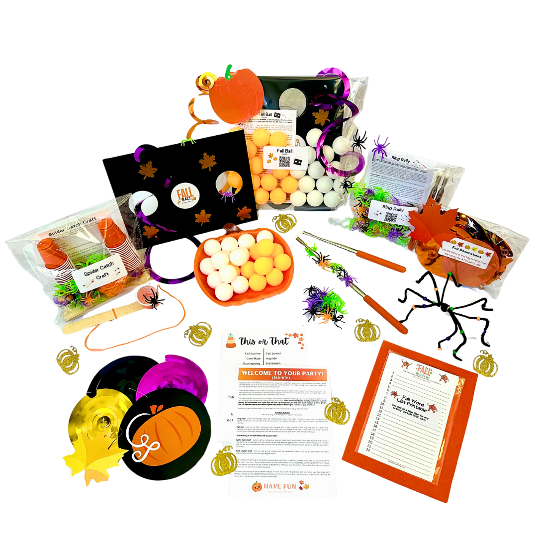 Two Game Fall and Halloween Party Box for 3rd-6th