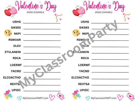 Valentine's Day Word Scramble