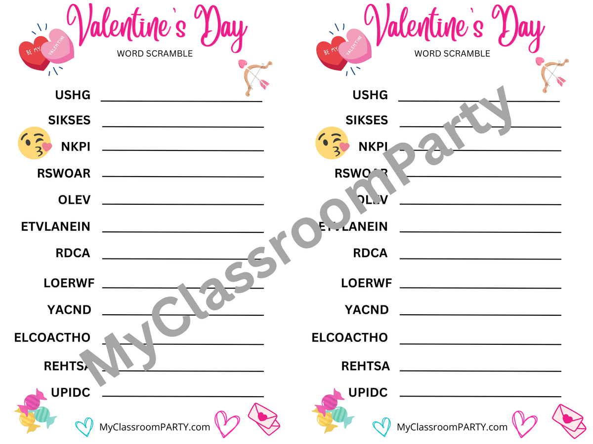 Valentine&#39;s Day Word Scramble