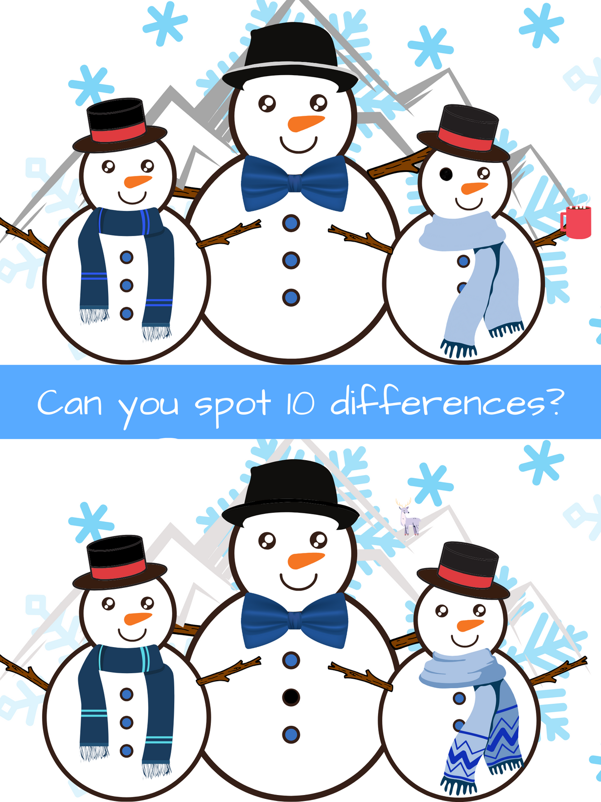 Free Winter Spot the Differences