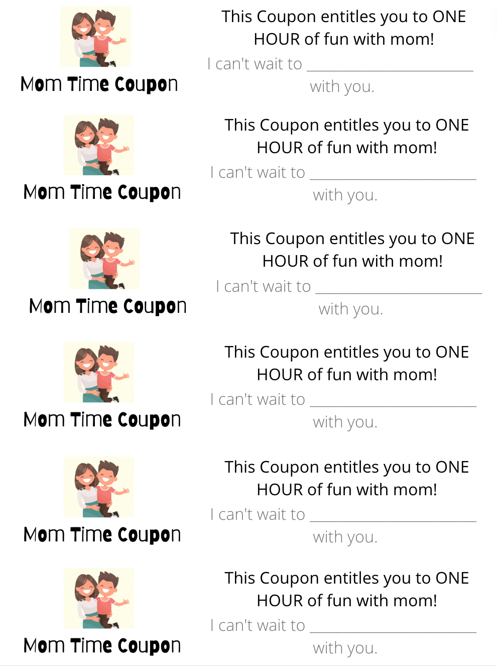 Free mom time coupon download. 