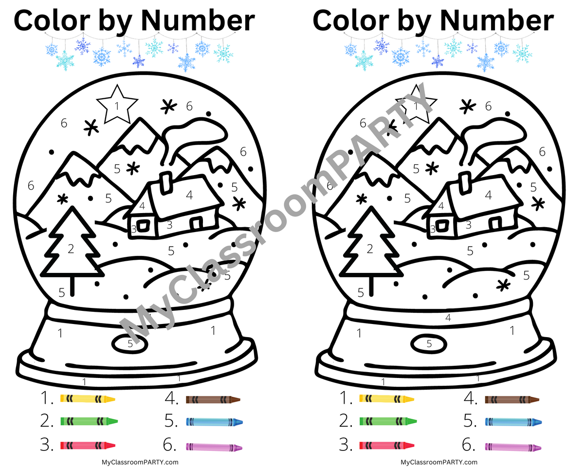 Winter Color by Number Printable